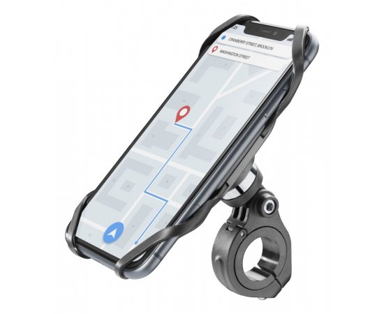 Univerzální držák Cellularline Bike Holder PRO pro mobilní telefony k upevnění na řídítka, černý