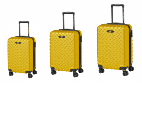 CAT cestovní kufr Industrial Plate 20\&quot;/24\&quot;/28\&quot;, 3 dílný set - žlutý