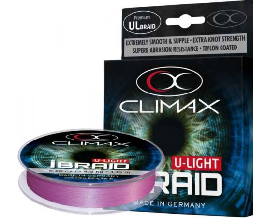 Pletená šnúra Climax iBraid U-Light fluo-fialová 135m Priemer: 0,04mm / 3kg