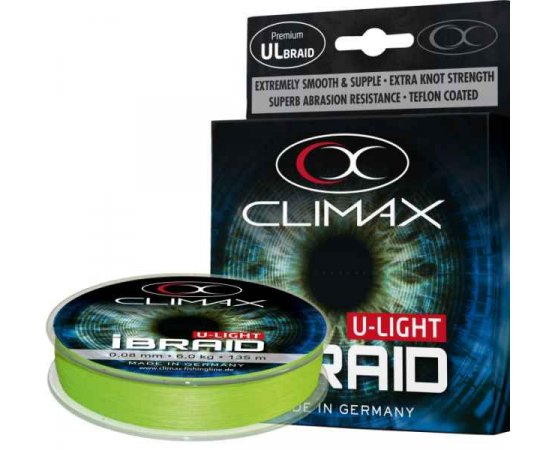 Pletená šnúra Climax iBraid U-Light neon-zelená 135m Priemer: 0,08mm / 6kg