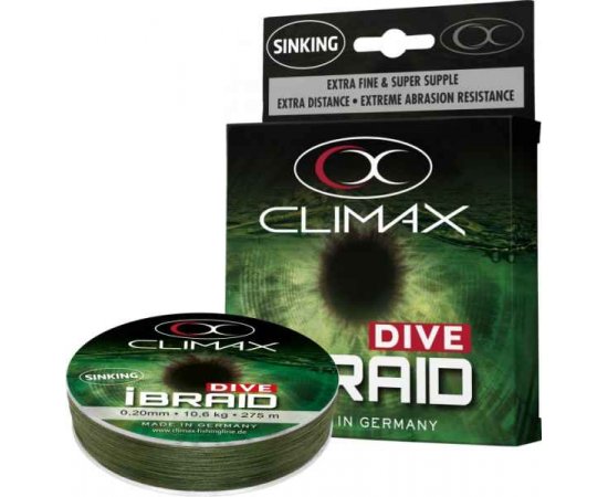 Potápavá šnúra Climax iBraid DIVE olivová 135m Priemer: 0,22mm Nosnosť: 11,8kg