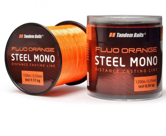 Silon Steel Mono Fluo orange Tandem Baits Dĺžka: 1200m / priemer: 0,30mm / 6,40kg