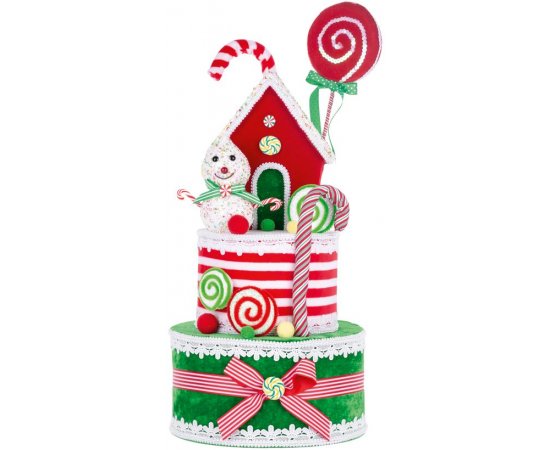 Dekorácia MagicHome Vianoce, Candy Line Torta, 27x57 cm