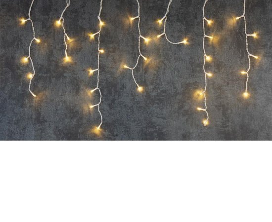 Reťaz MagicHome Vianoce Icicle, 200 LED teplá biela, cencúľová, jednoduché svietenie, 230 V, 50 Hz, IP44, exteriér, osvetlenie, L-5 m