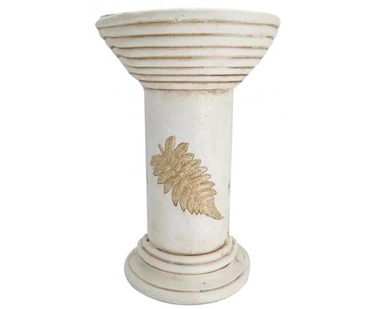 Dekorácia MagicHome, podstavec vysoký, krémový, keramika, 25,5x25,5x41 cm