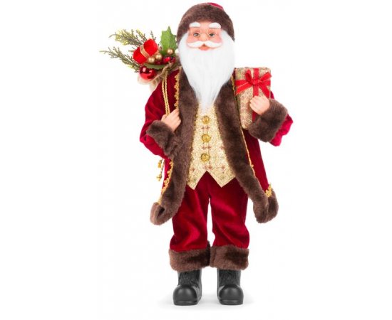 Dekorácia MagicHome Vianoce, Santa s darčekmi, 46 cm