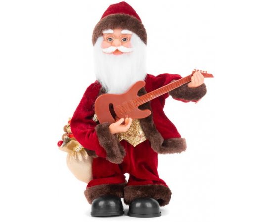 Dekorácia MagicHome Vianoce, Santa s gitarou, 3xAAA, 35 cm, hrajúci