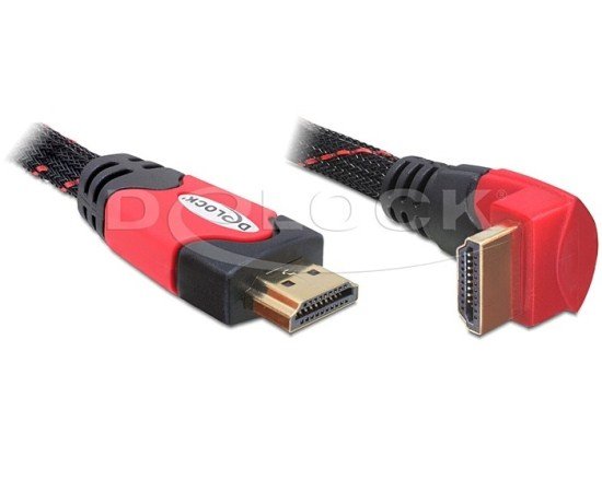 Delock HDMI 1.4 kabel A/A samec/samec pravoúhlý, délka 1 metr