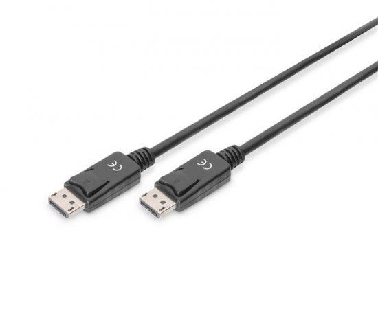 Digitus Připojovací kabel DisplayPort 1.2, DP M/M, 3,0 m, se západkou, Ultra HD 4K, bl