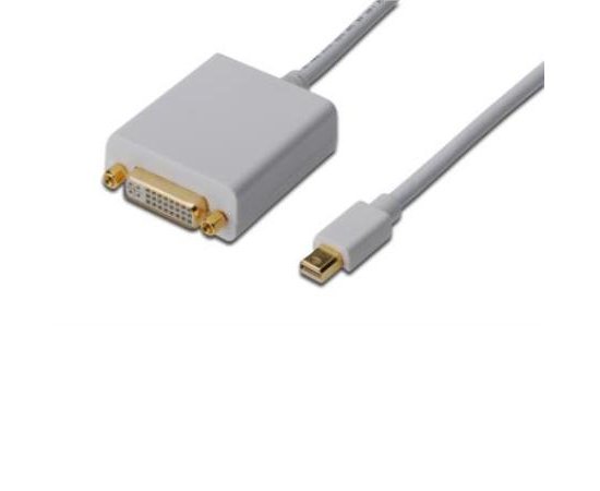 Digitus kabelový adaptér DisplayPort, mini DP - DVI (24 + 5) M / F, 0,15 m, kompatibilní s DP 1.1a, CE, wh