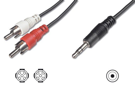 Digitus Audio kabel 3,5 mm Stereo M na 2x Chinch M 5m