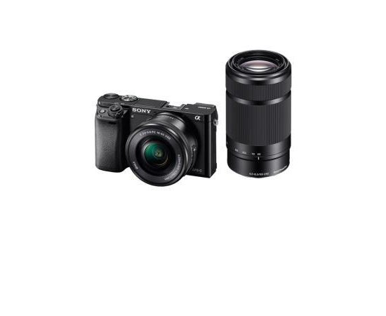SONY ILCE-6000 Fotoaparát Alfa 6000 s bajonetem E + 16-50mm a 55-210mm objektiv  - Black