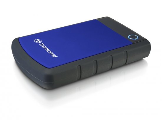 TRANSCEND 1TB StoreJet 25H3B SLIM, 2.5”, USB 3.0 (3.1 Gen 1) Externí Anti-Shock disk, tenký profil, černo/modrý