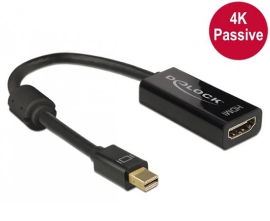 Delock Adaptér mini Displayport 1.2 samec &gt; HDMI samice 4K pasivní černý