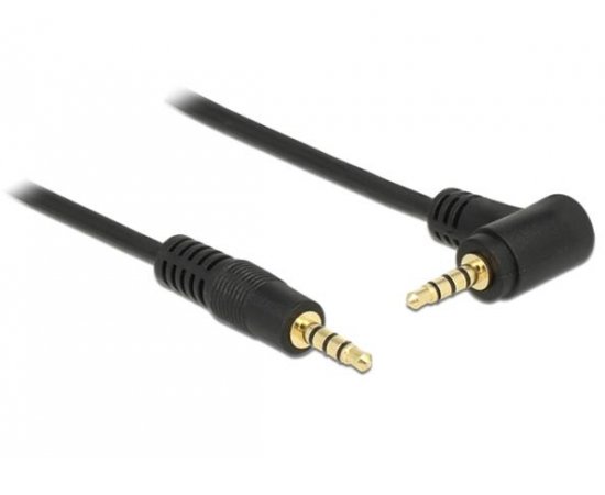 Delock kabel Stereo Jack 3.5 mm 4 pin samec &gt; samec úhlový 1 m černý