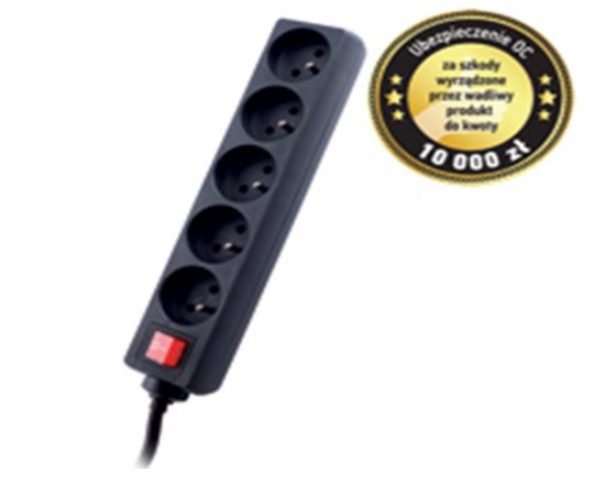 GEMBIRD Surge protector TRACER Power Patrol 3 m Black (5 outlets)