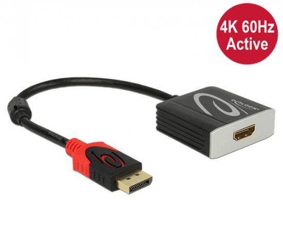 Delock Adaptér Displayport 1.2 samec &gt; HDMI samice 4K 60 Hz aktivní