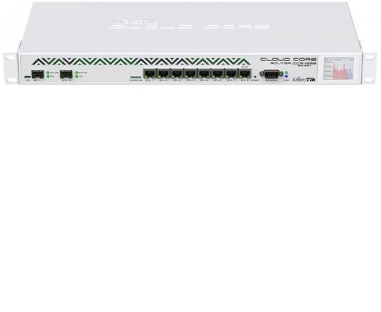 MikroTik Cloud Core Router, CCR1036-8G-2S+, 8x GB LAN,4GB RAM, 2xSFP+ cage, Level6, RM 1U, PSU, LCD