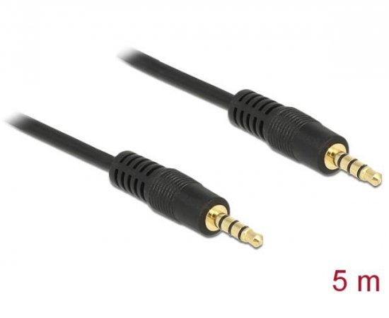 Delock Cable Stereo Jack 3.5 mm 4 pin male &gt; male 5 m