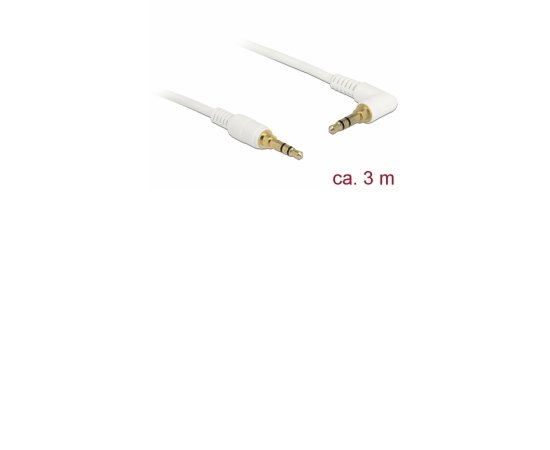 Delock Kabel Stereo Jack 3,5 mm 3 pin samec &gt; samec pravoúhlý 3 m bílá