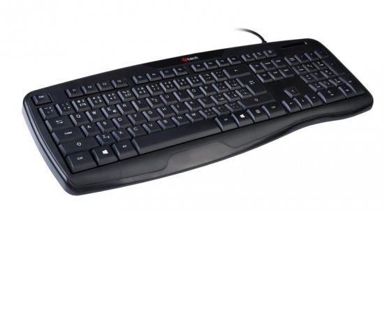 C-TECH klávesnice KB-107 USB, ERGO, černá, CZ/SK
