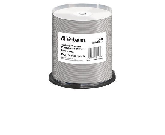 VERBATIM CD-R DataLifePlus 700MB, 52x, thermal printable, spindle 100 ks