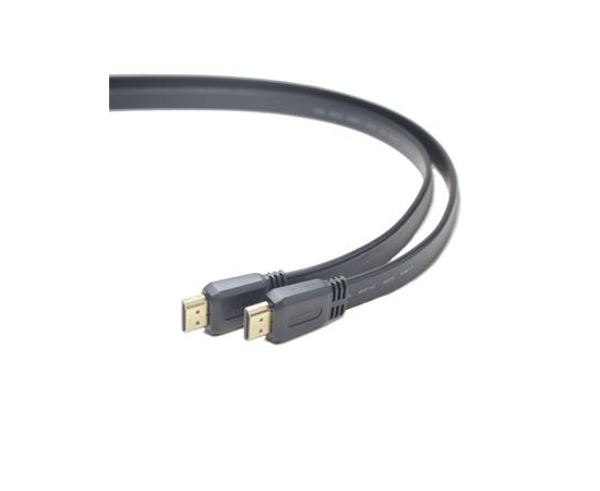 PremiumCord HDMI High Speed + Ethernet plochý kabel, zlacené konektory, 1,5m 