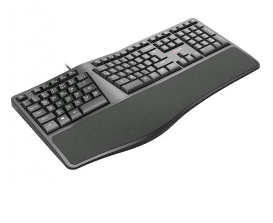 C-TECH klávesnice KB-113E USB, ERGO, černá, CZ/SK