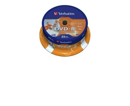 VERBATIM DVD-R AZO 4,7GB, 16x, printable, spindle 25 ks