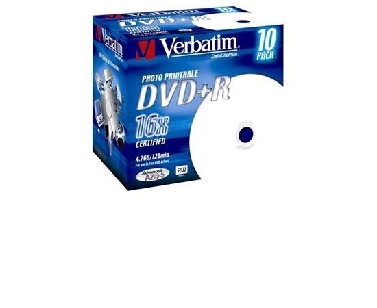 VERBATIM DVD+R AZO 4,7GB, 16x, printable, jewel case 10 ks