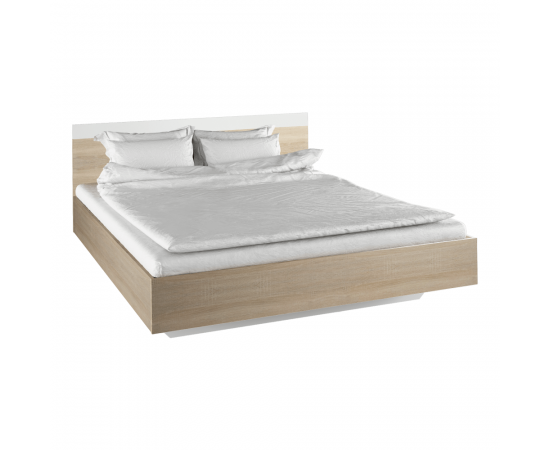 KONDELA Manželská posteľ, dub sonoma/biela, 180x200, GABRIELA