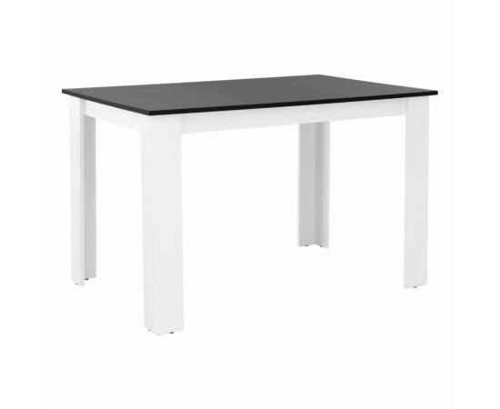 KONDELA Jedálenský stôl, biela/čierna, 120x80 cm, KRAZ
