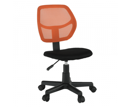KONDELA Otočná stolička, oranžová/čierna, MESH