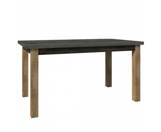 KONDELA Jedálenský stôl, rozkladací, dub lefkas tmavý/smooth sivý, 160-203x90 cm, MONTANA STW
