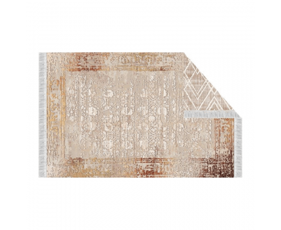 KONDELA Obojstranný koberec, béžová/vzor, 180x270, NESRIN