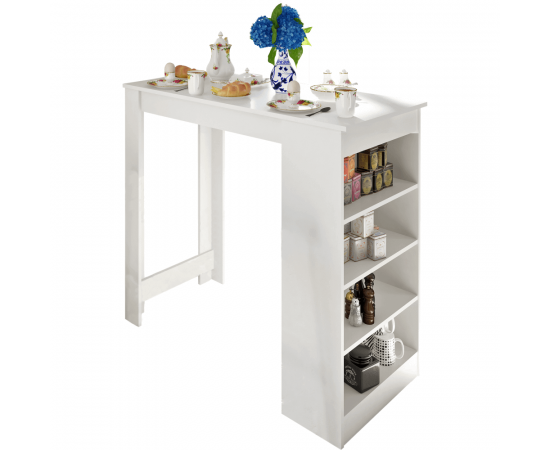 KONDELA Barový stôl, biela, 117x57 cm, AUSTEN