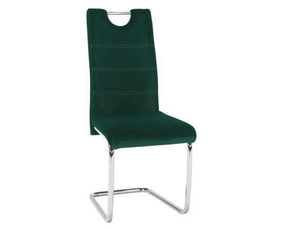 KONDELA Jedálenská stolička, smaragdová Velvet látka/svetlé šitie, ABIRA NEW