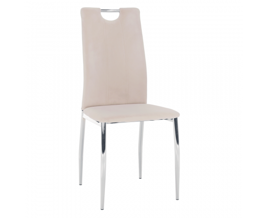 KONDELA Jedálenská stolička, béžová Dulux Velvet látka/chróm, OLIVA NEW