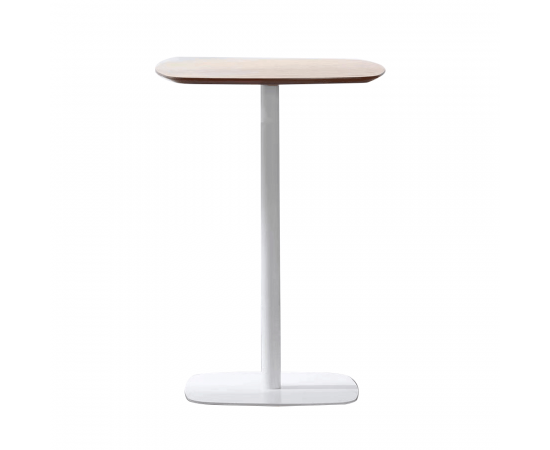 KONDELA Barový stôl, dub/biela, MDF/kov, priemer 60 cm, HARLOV