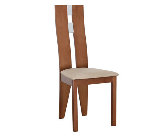KONDELA Drevená stolička, čerešňa/látka béžová, BONA NEW