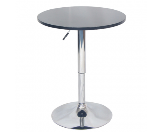 KONDELA Barový stôl s nastaviteľnou výškou, čierna, priemer 60 cm, BRANY 2 NEW