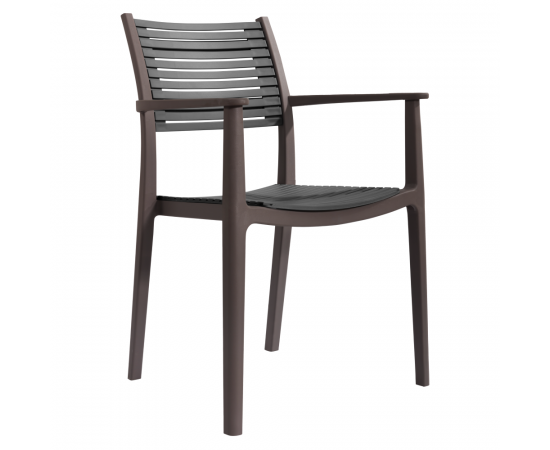 KONDELA Stohovateľná stolička, hnedá/sivá, HERTA