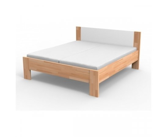 Kvalitná masívna posteľ  NIKOLETA - čalúnené čelo 210 x 140 cm DUB prírodný