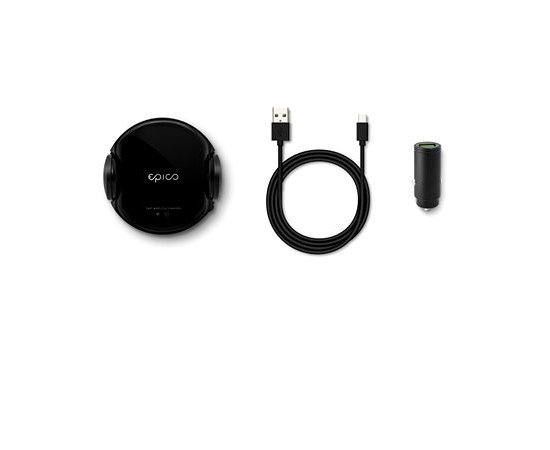 EPICO Sensor wireless car charger + car charger - čierny