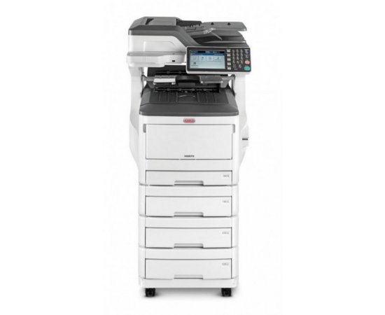 OKI MC853dnv, A3 LED, color MFP, 23 strán/min, 1200x600, USB, LAN, FAX, duplex + 3 x zásobníky a základňa na kolieskach