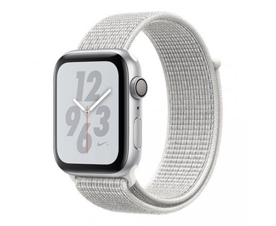 Apple Watch Nike+ Series 4 GPS, 44mm Silver Aluminium Case with Summit White Nike Sport Loop