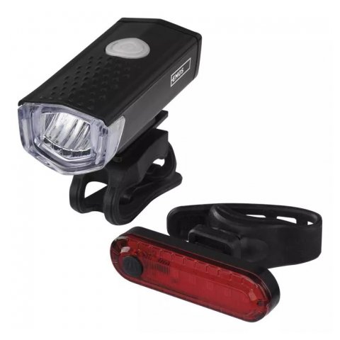 EMOS P3923 LED PREDNE + ZADNE NABIJACIE SVIETIDLO NA BICYKEL, 90 LM