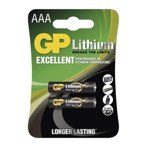 GP BATERIA LITHIOVA AAA, 2KS BLISTER, B15112