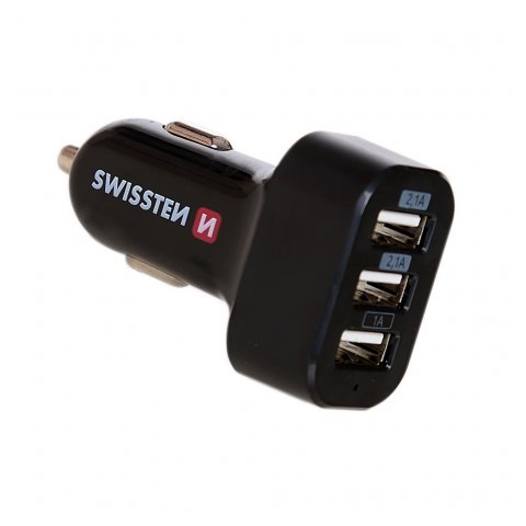 SWISSTEN CL ADAPTER 3X USB 5,2A POWER