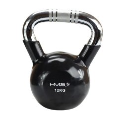 Kettlebell s chromovaným úchopem HMS KTC 12 kg černý